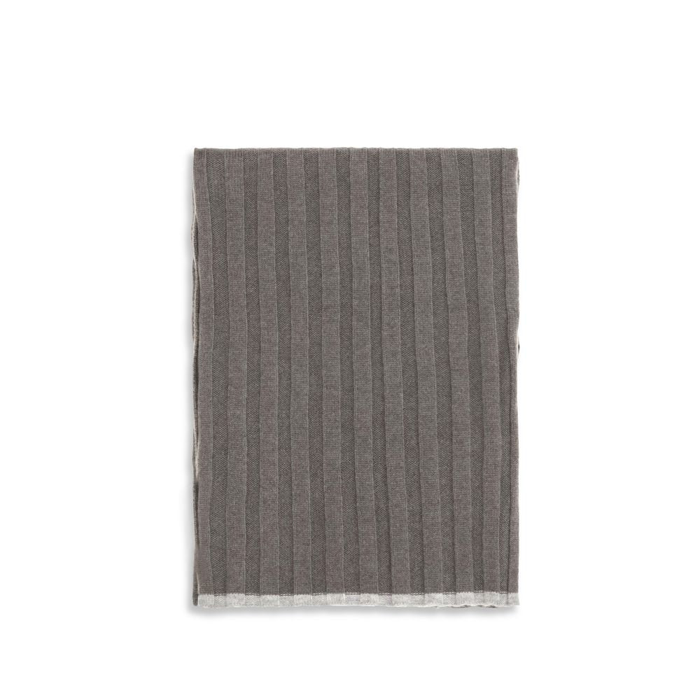 Brunello Cucinelli Brown Ribbed Cashmere Scarf braun
