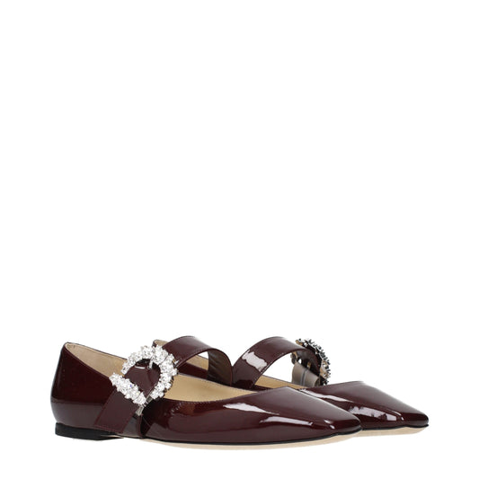 Jimmy Choo Red Leather Ballet Flats rot