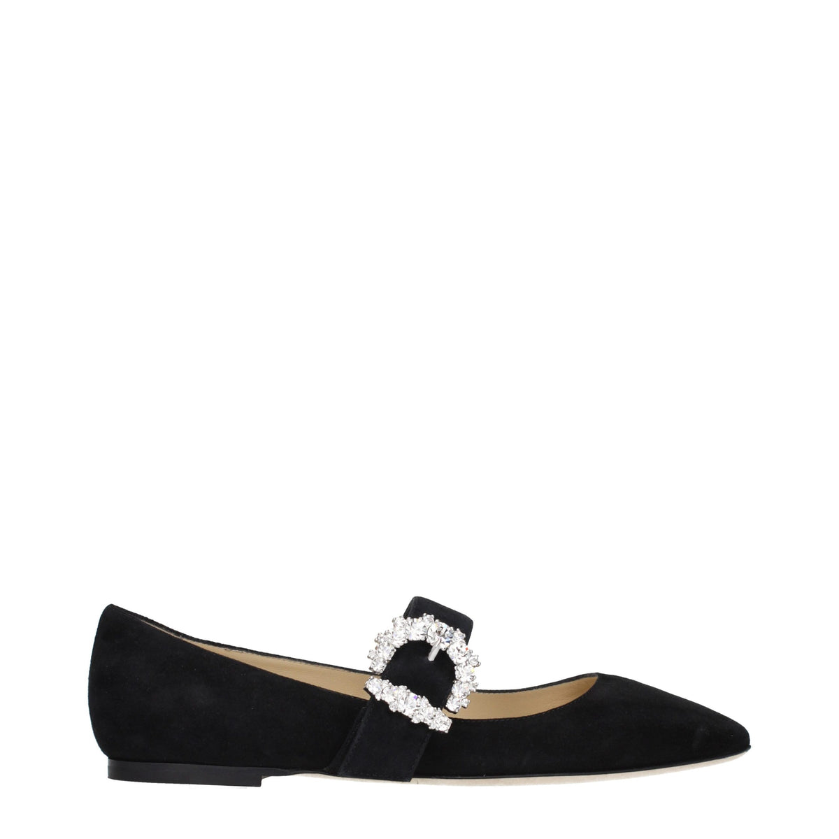 Jimmy Choo Black Leather Ballet Flats schwarz