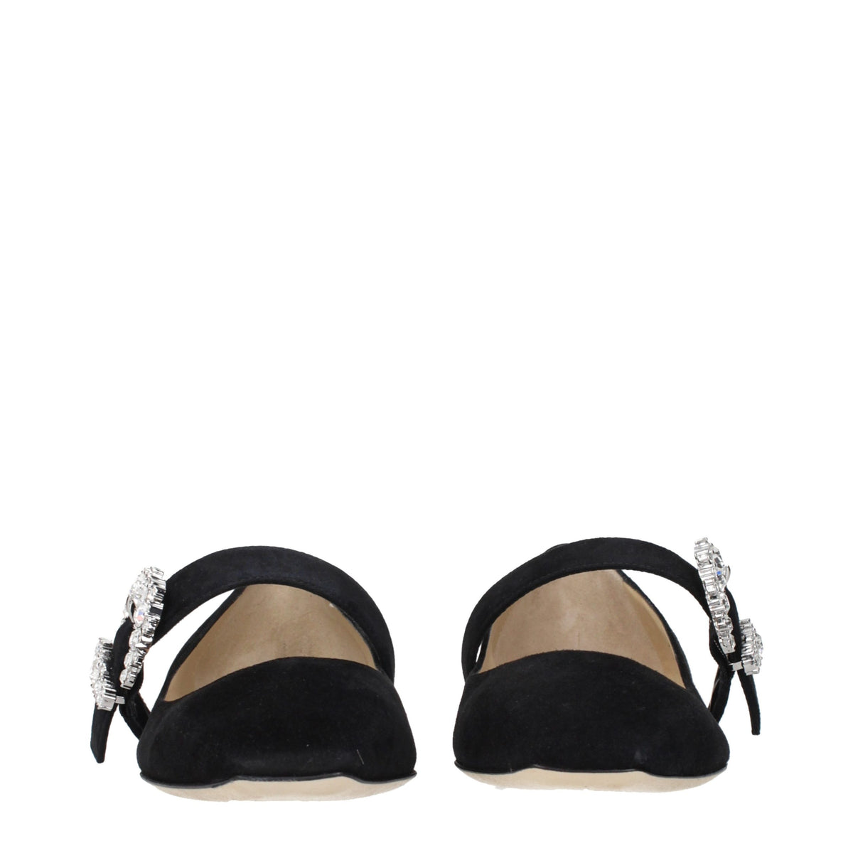 Jimmy Choo Black Leather Ballet Flats schwarz