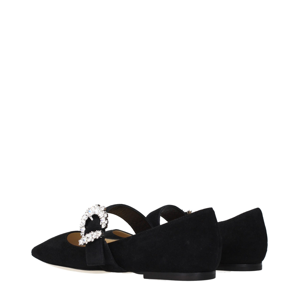 Jimmy Choo Black Leather Ballet Flats schwarz
