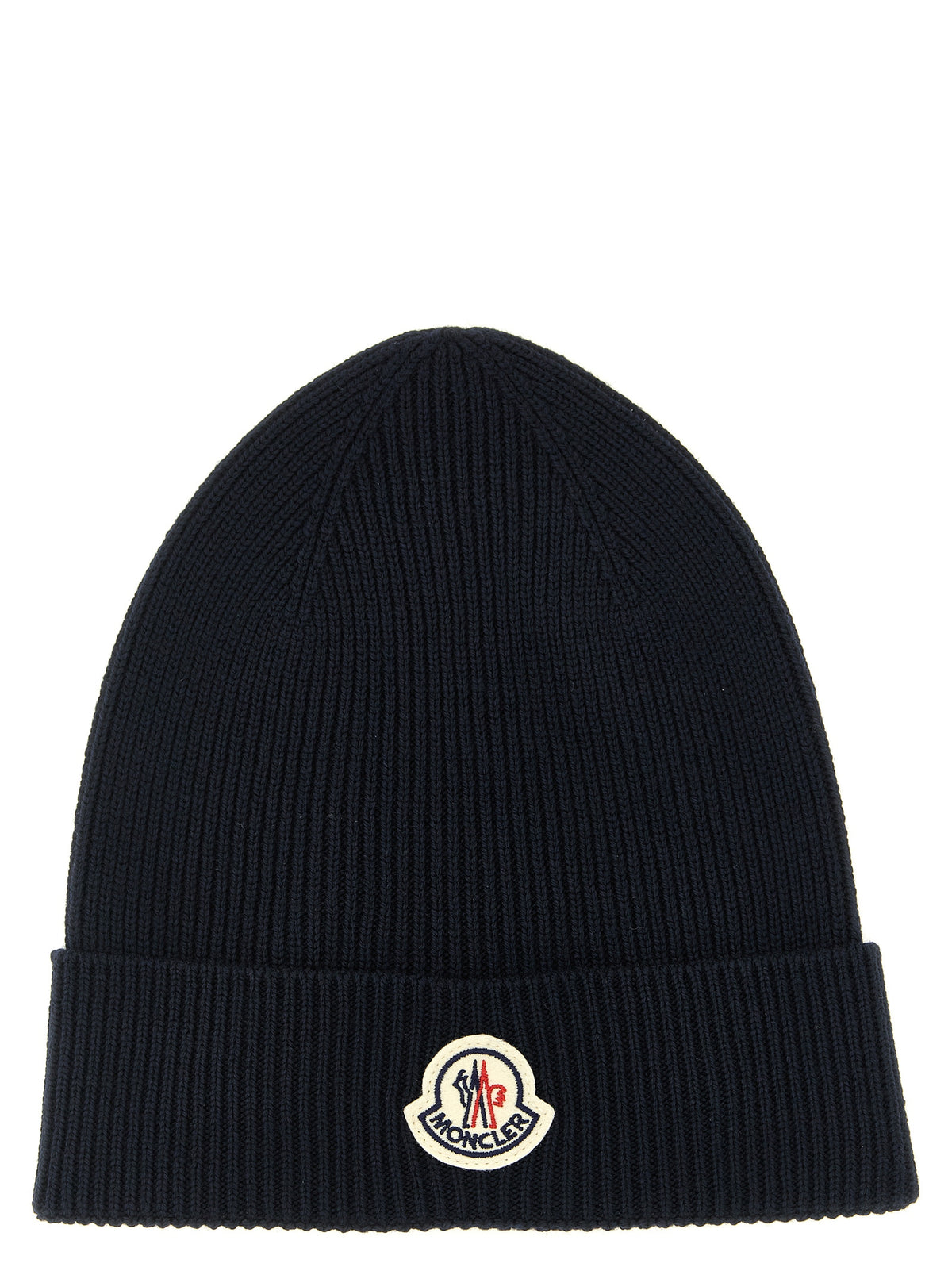 Moncler Blue Virgin Wool Beanie blau
