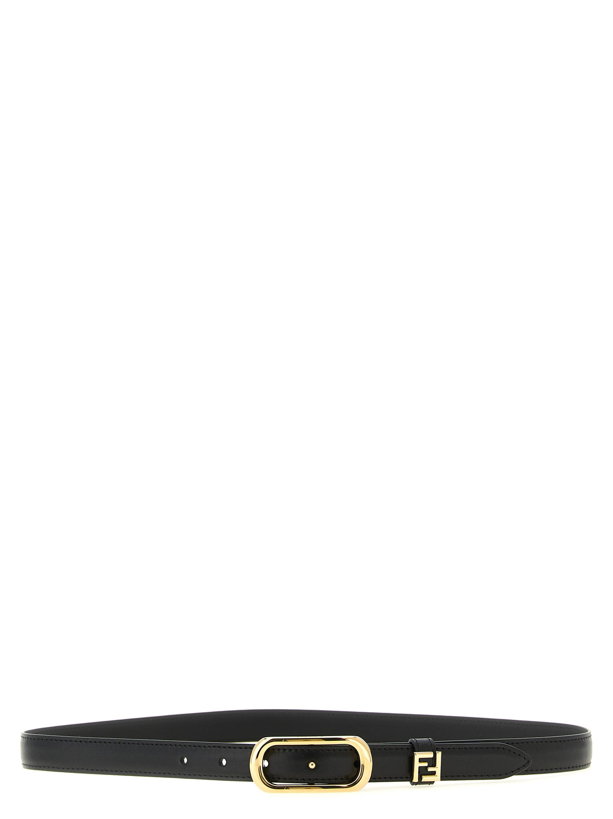 Fendi Black Calfskin Thin Belt schwarz