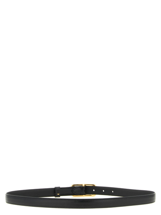 Fendi Black Calfskin Thin Belt schwarz