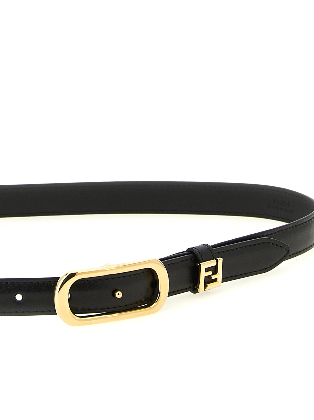 Fendi Black Calfskin Thin Belt schwarz