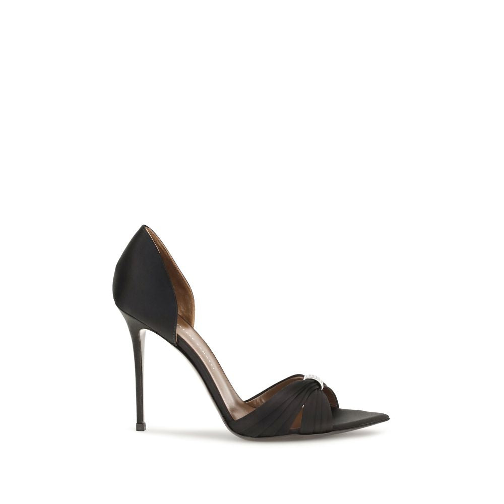 Giuseppe Zanotti Black Satin Stiletto Heel Sandals schwarz