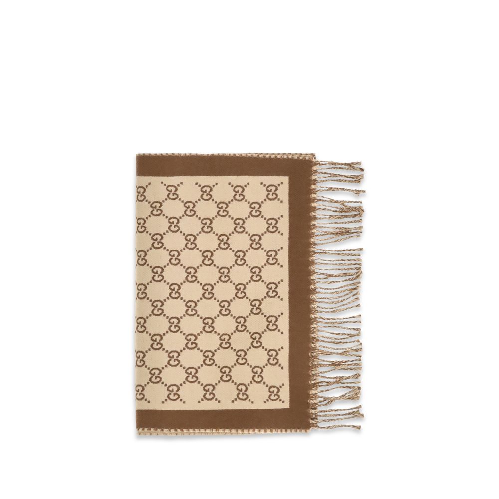 Gucci Beige GG All-Over Wool Scarf