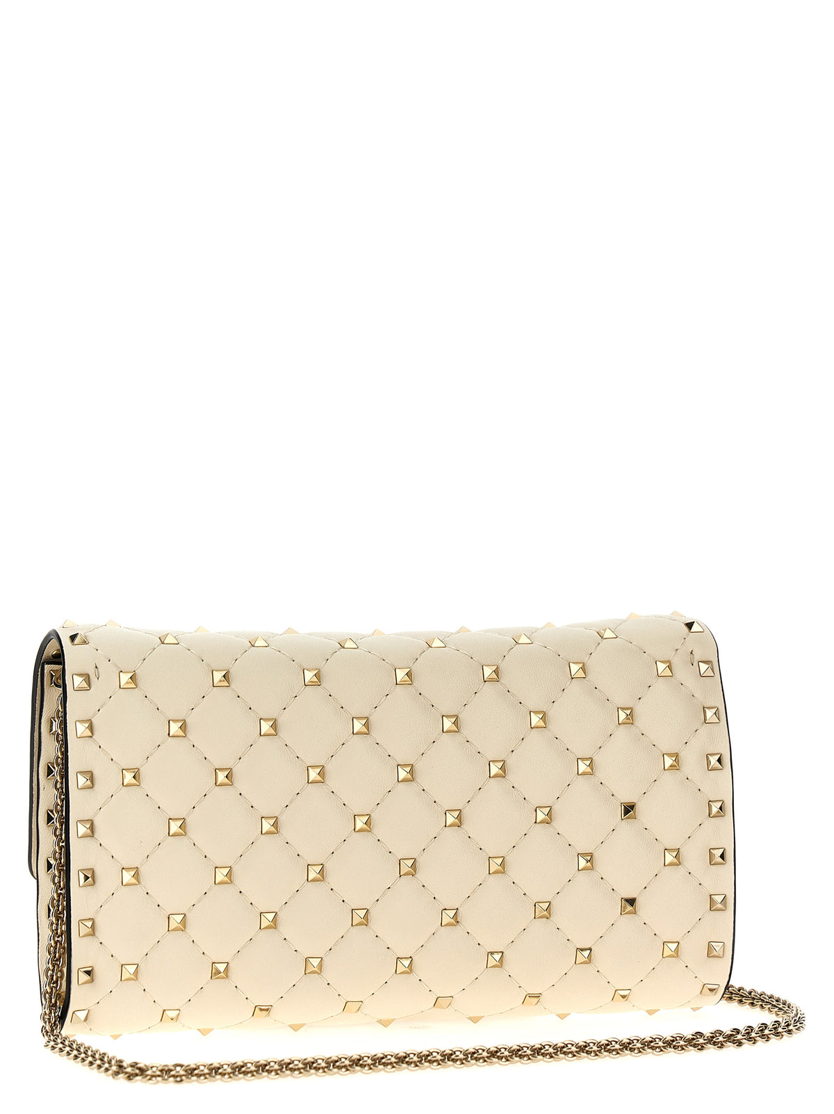 Valentino Garavani White 'Rockstud Spike' Shoulder Bag weiss