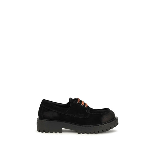 Prada Black Suede Leather Slip-On Loafers schwarz