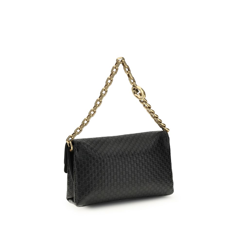 Gucci Black Medium Chain Shoulder Bag schwarz
