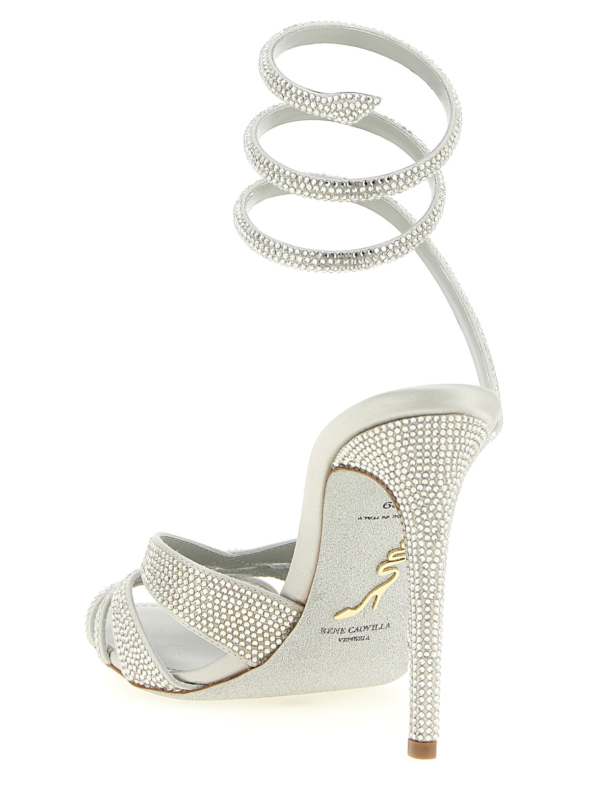 RENE CAOVILLA Silver 'Dania' Micro Sandals