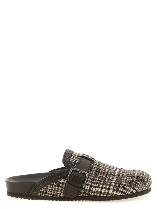 Brunello Cucinelli Brown Alpaca Leather Clogs braun