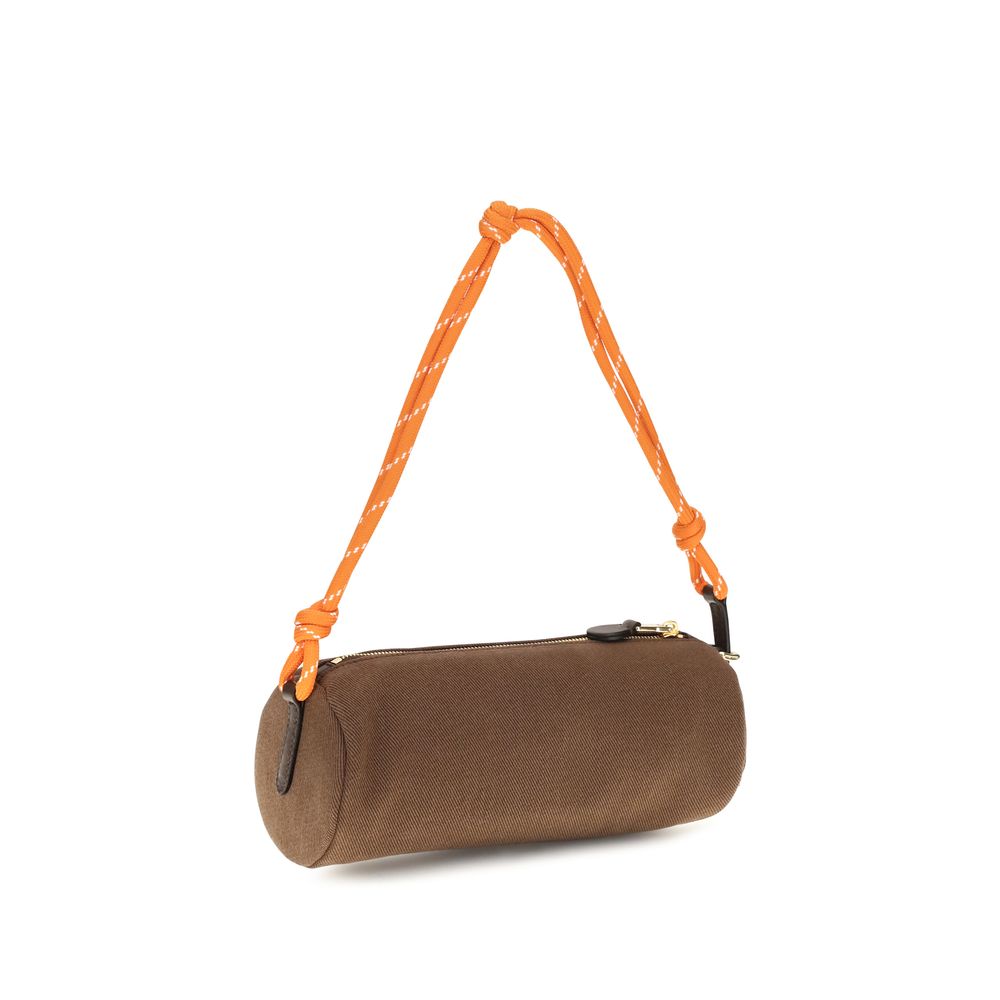 Miu Brown Embroidered Logo Shoulder Bag braun