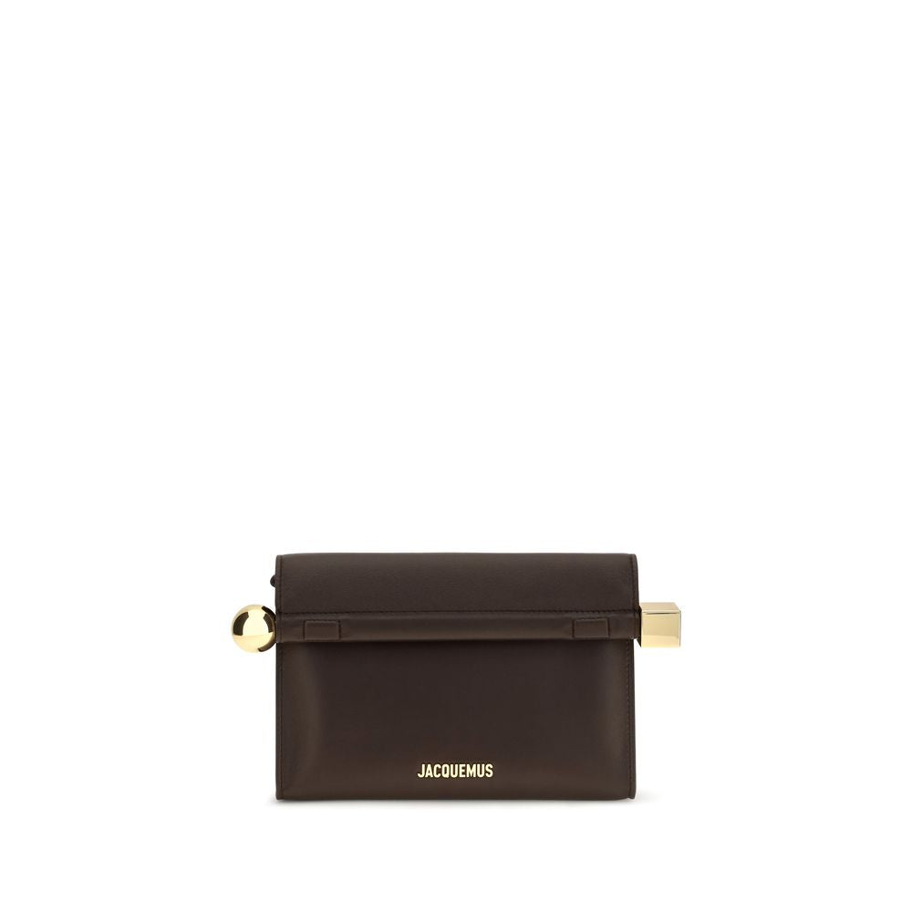 Jacquemus Brown Rond Carré Leather Shoulder Bag braun