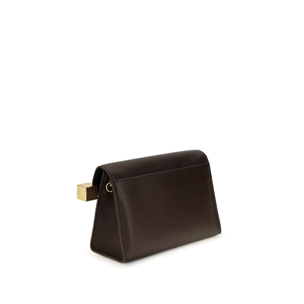 Jacquemus Brown Rond Carré Leather Shoulder Bag braun