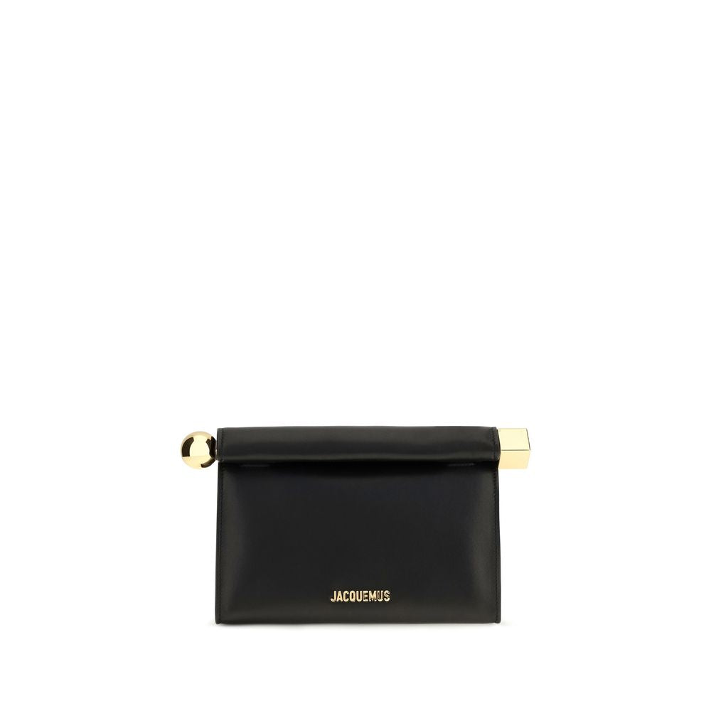 Jacquemus Black Rond Carré Leather Shoulder Bag schwarz