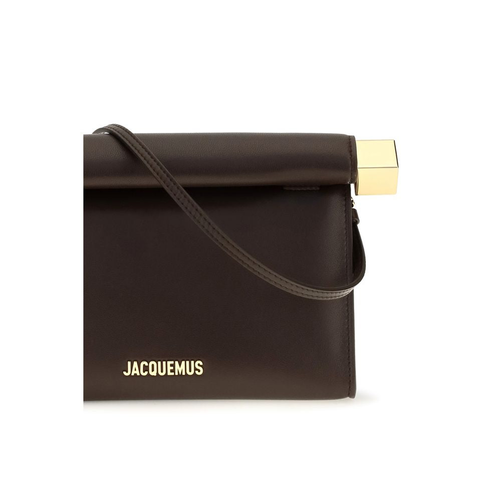 Jacquemus Brown Rond Carré Leather Shoulder Bag braun