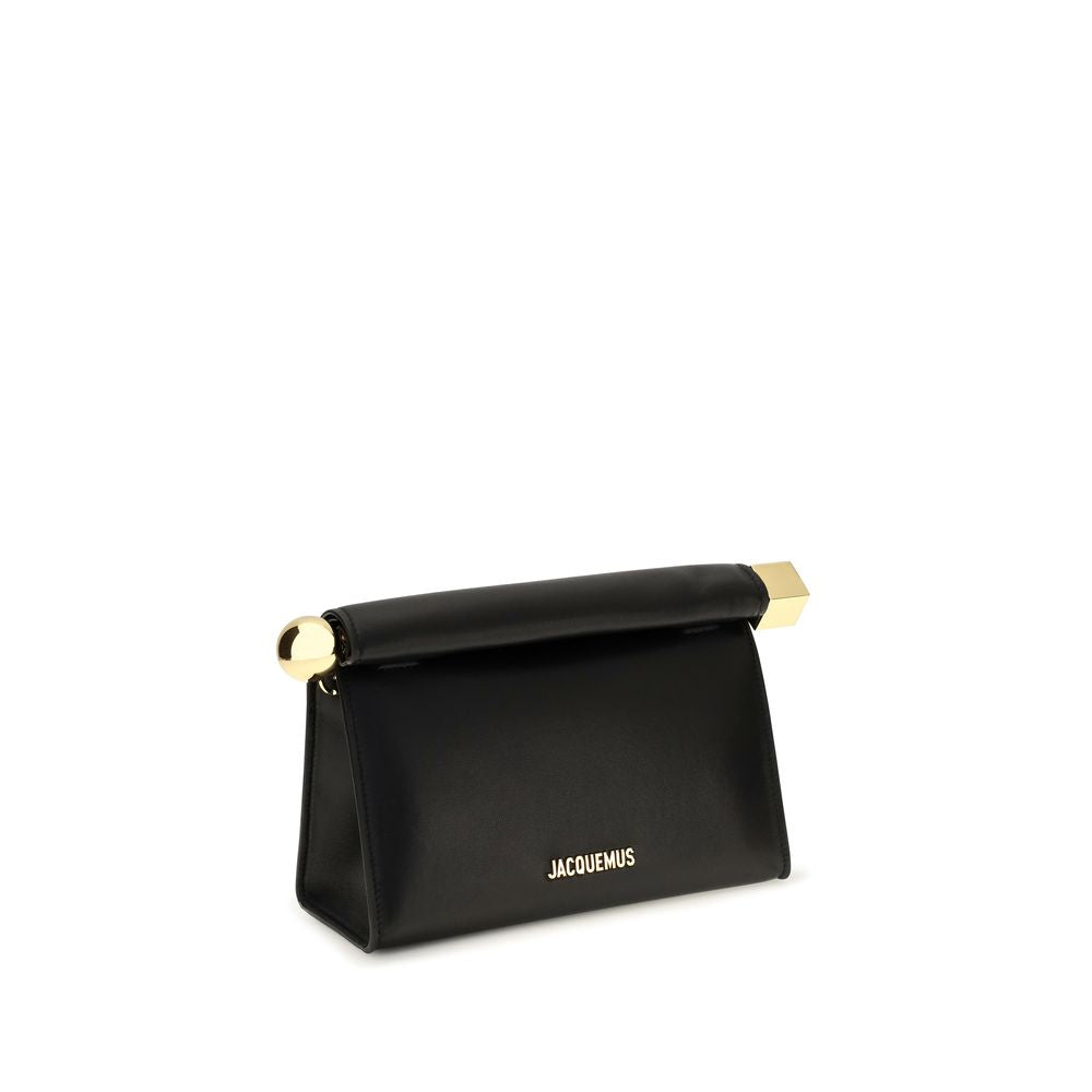 Jacquemus Black Rond Carré Leather Shoulder Bag schwarz