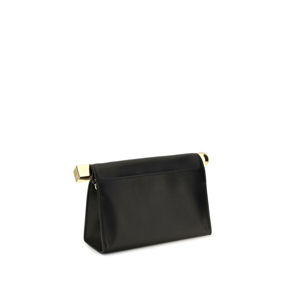 Jacquemus Black Rond Carré Leather Shoulder Bag schwarz