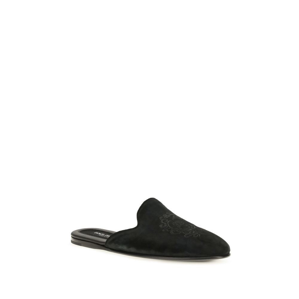 Dolce & Gabbana Black 'Slip-On' Mules schwarz