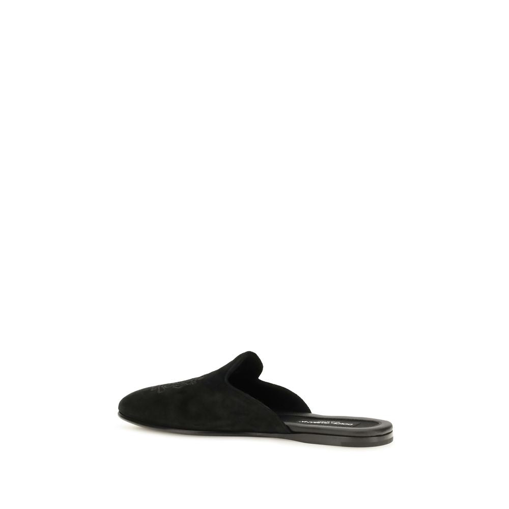 Dolce & Gabbana Black 'Slip-On' Mules schwarz
