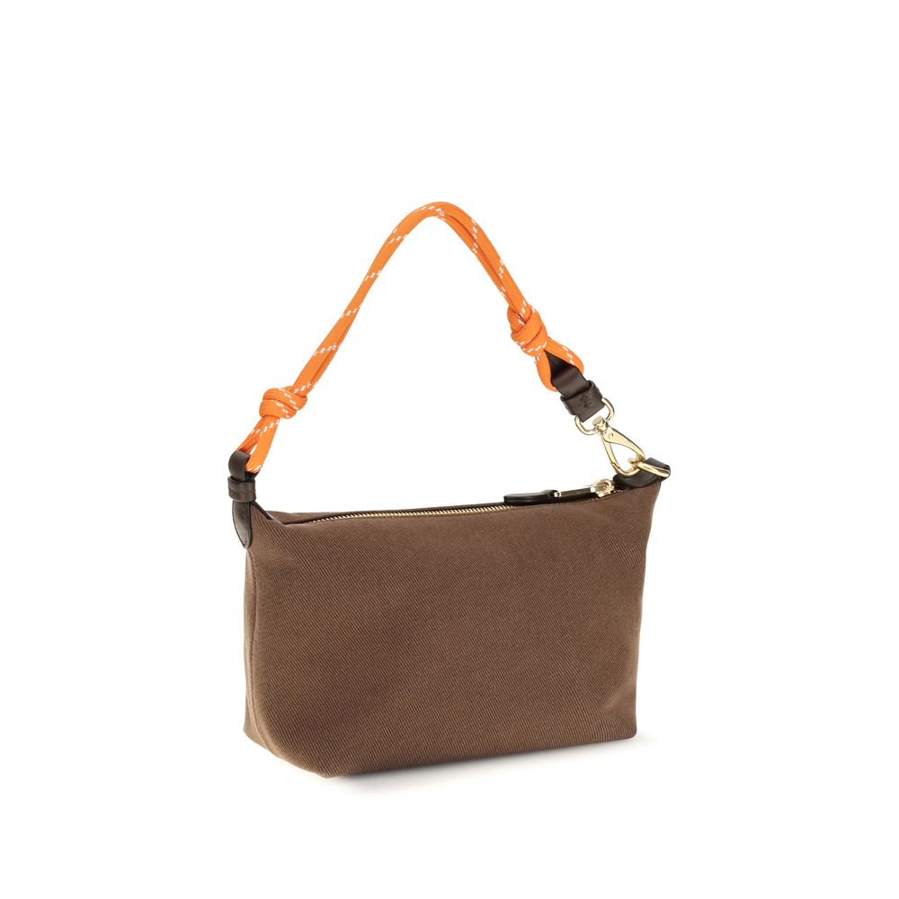 Miu Brown Cotton Shoulder Bag braun