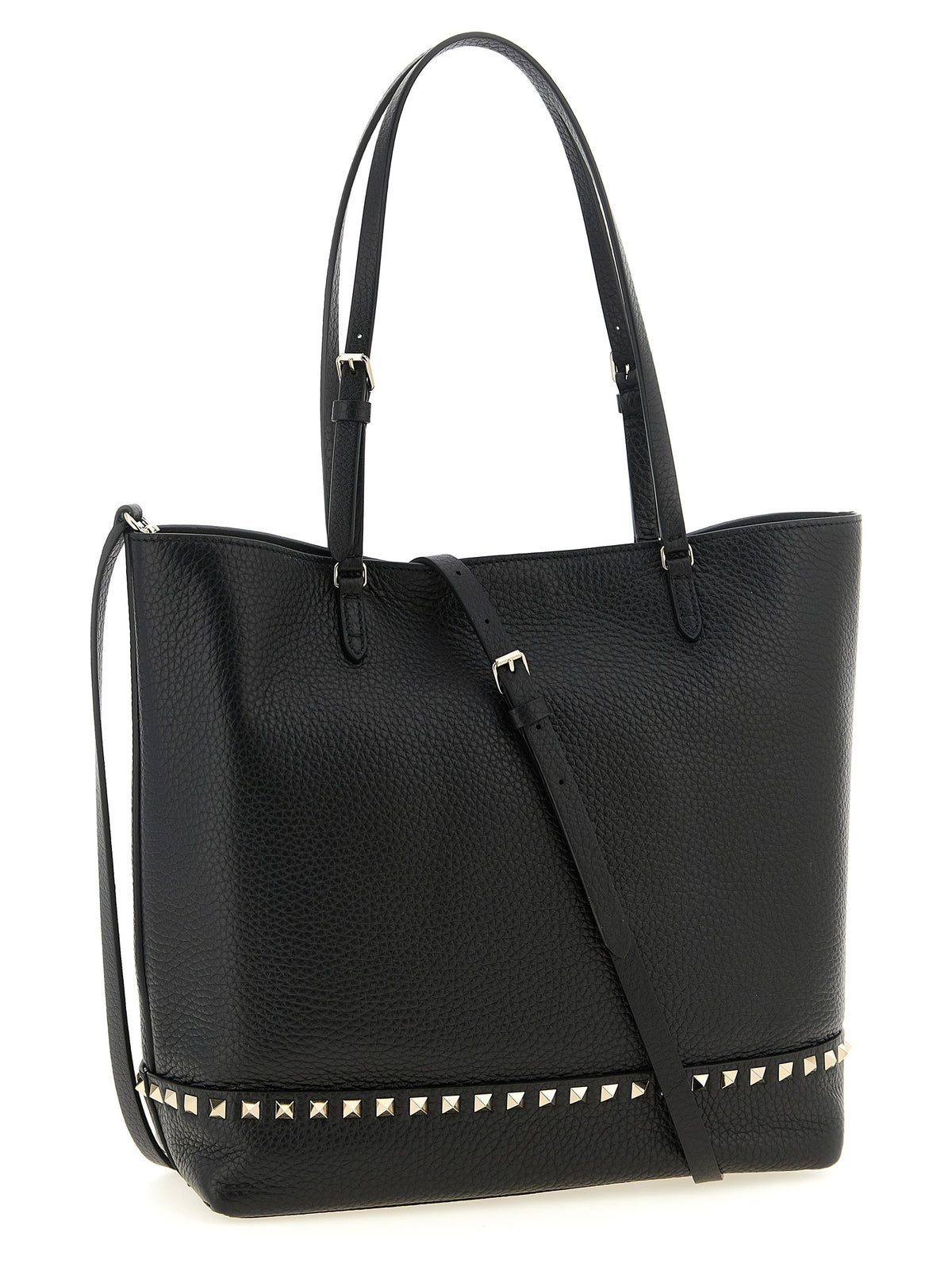 Valentino Garavani Black 'Rockstud' Medium Shoulder Bag schwarz