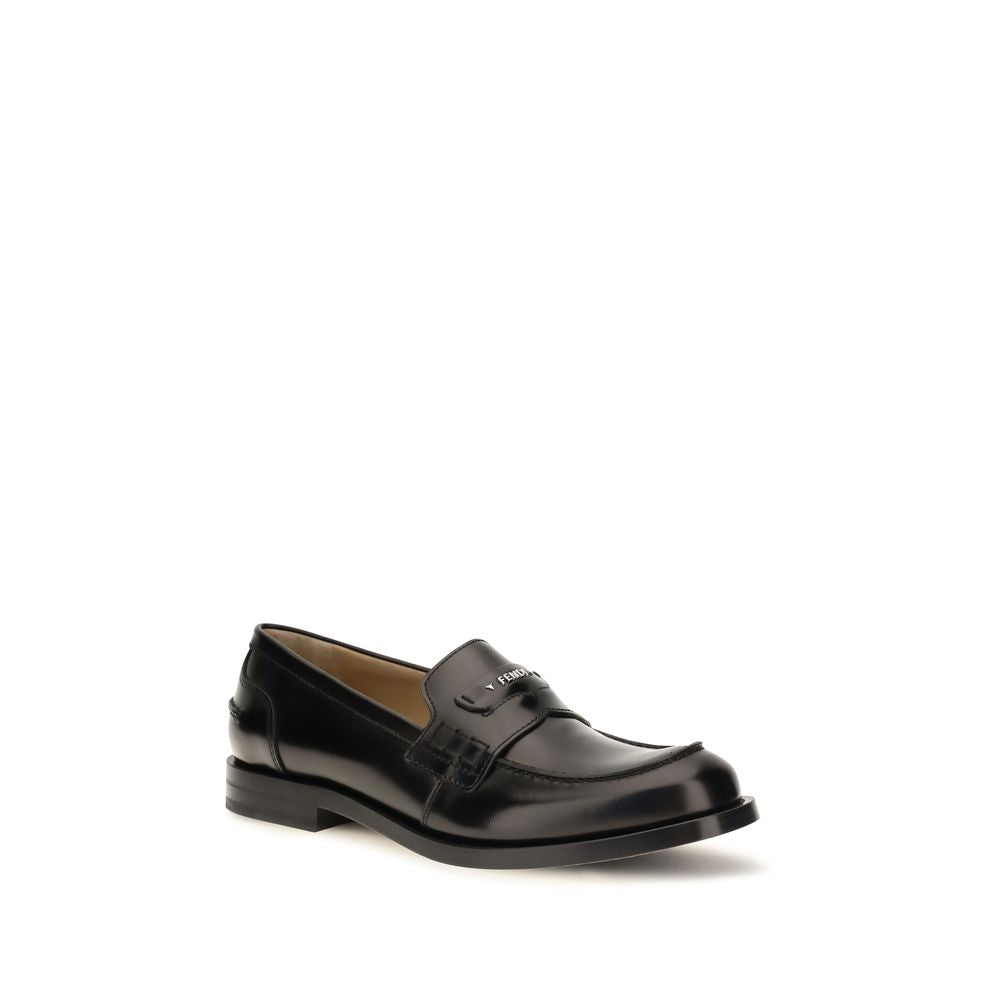 Fendi Black 'Slip-On' Loafers schwarz