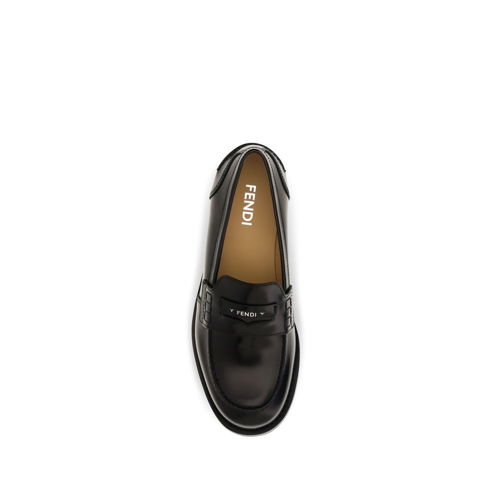 Fendi Black 'Slip-On' Loafers schwarz