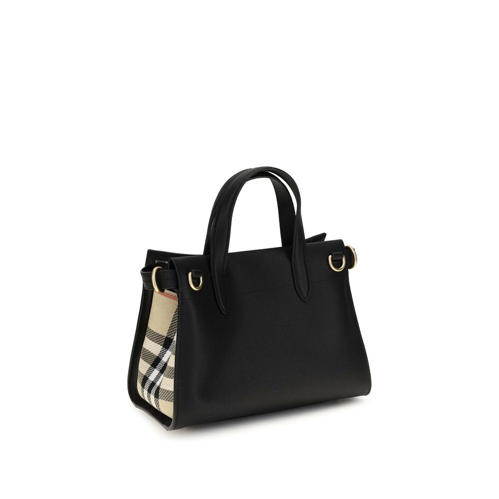 Burberry Black Mini Cotswolds Check Top Handle Bag Handbag schwarz