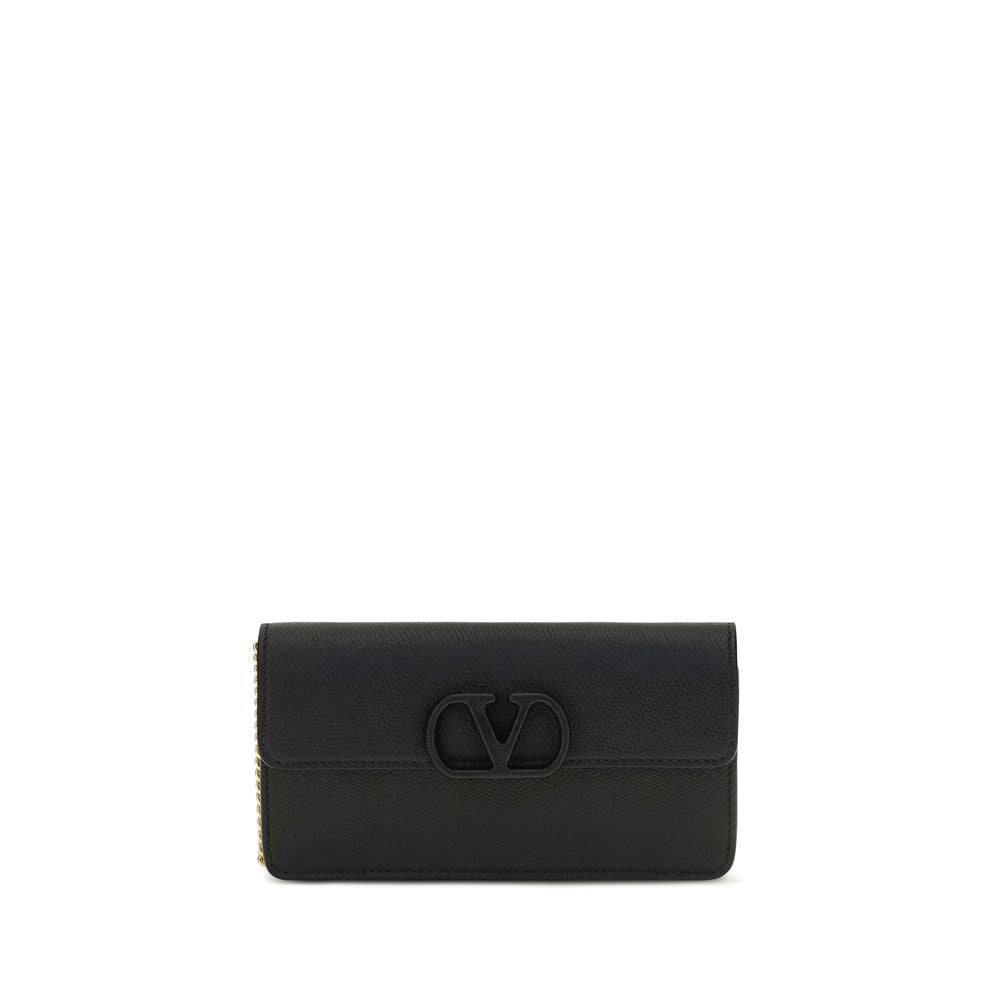 Valentino Garavani Black Leather Wallet schwarz
