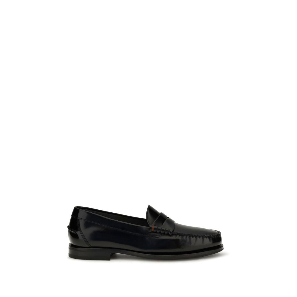 Santoni Black 'Slip-On' Loafers schwarz