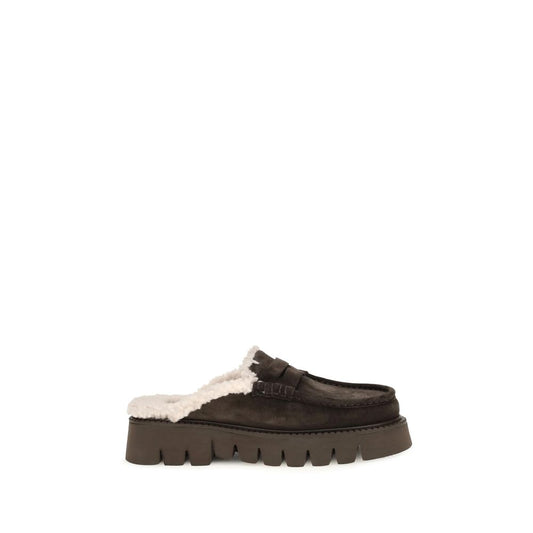 Pedro García Brown Savy Shearling Mules braun