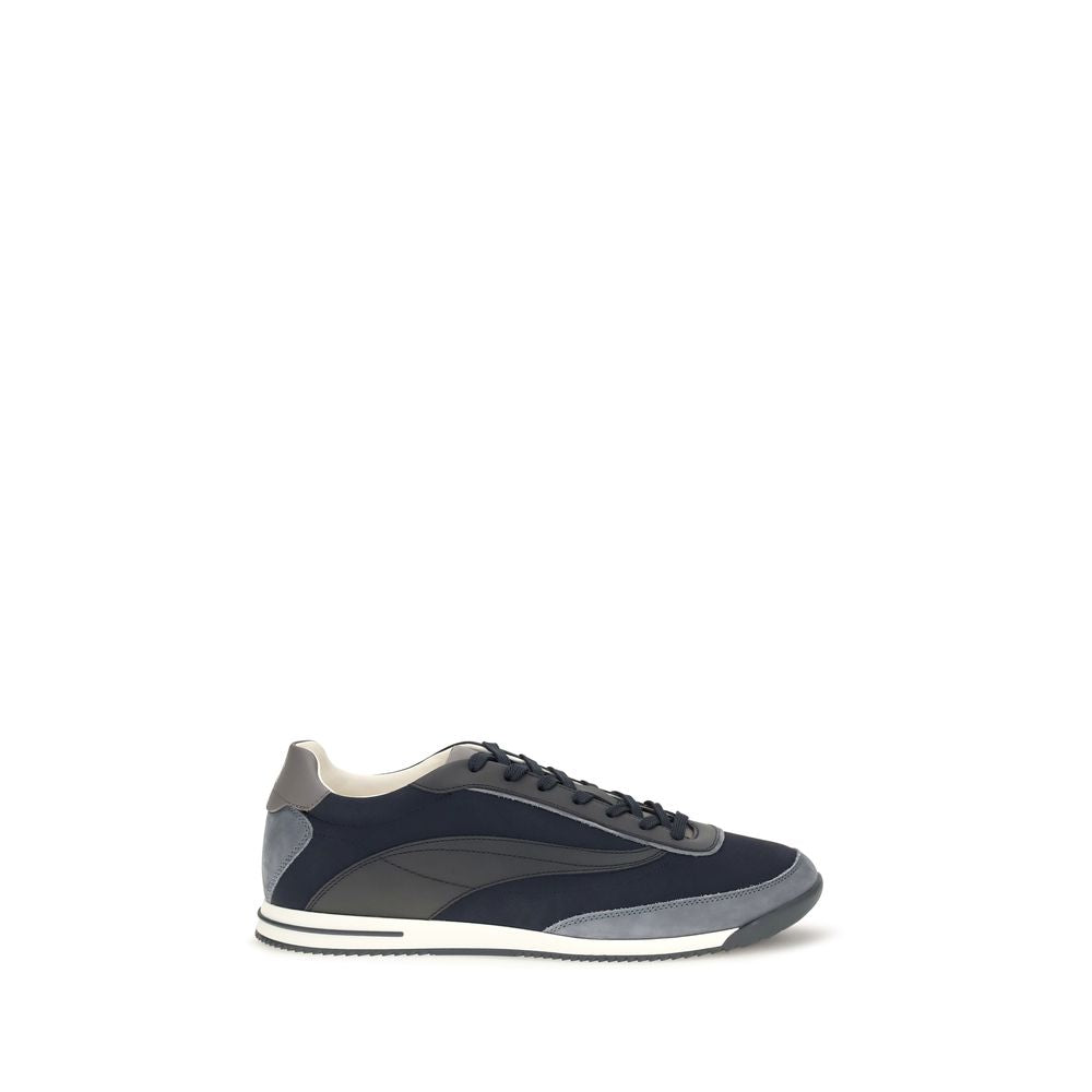 Brunello Cucinelli Blue Suede Leather Low Top Sneakers blau
