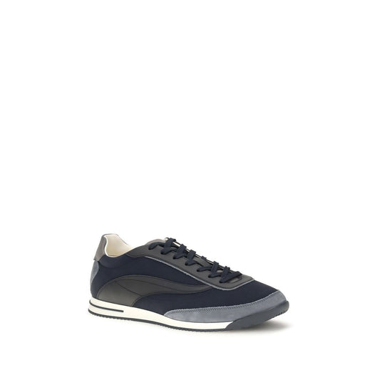 Brunello Cucinelli Blue Suede Leather Low Top Sneakers blau