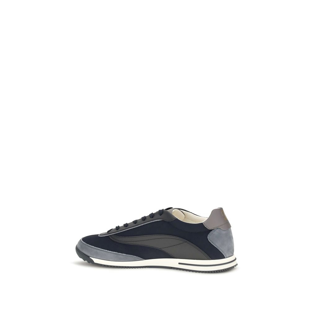 Brunello Cucinelli Blue Suede Leather Low Top Sneakers blau