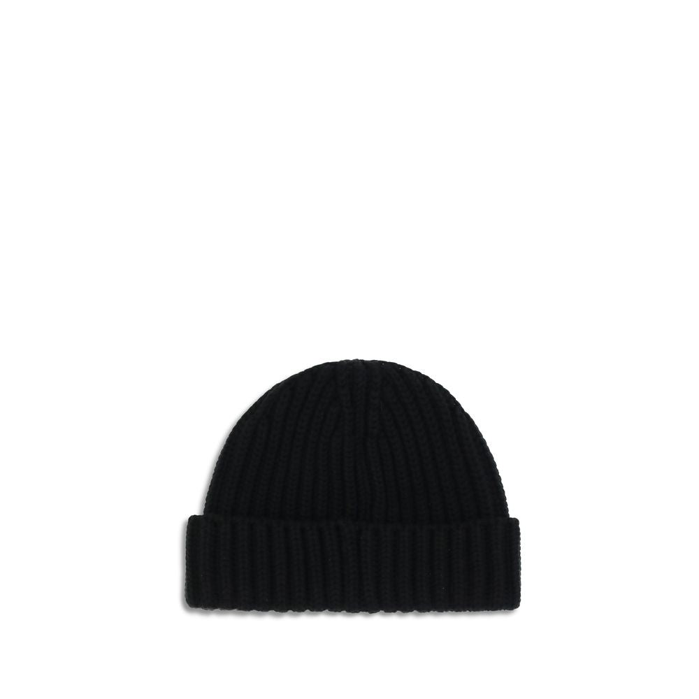 Prada Black Virgin Wool Beanie Hat schwarz