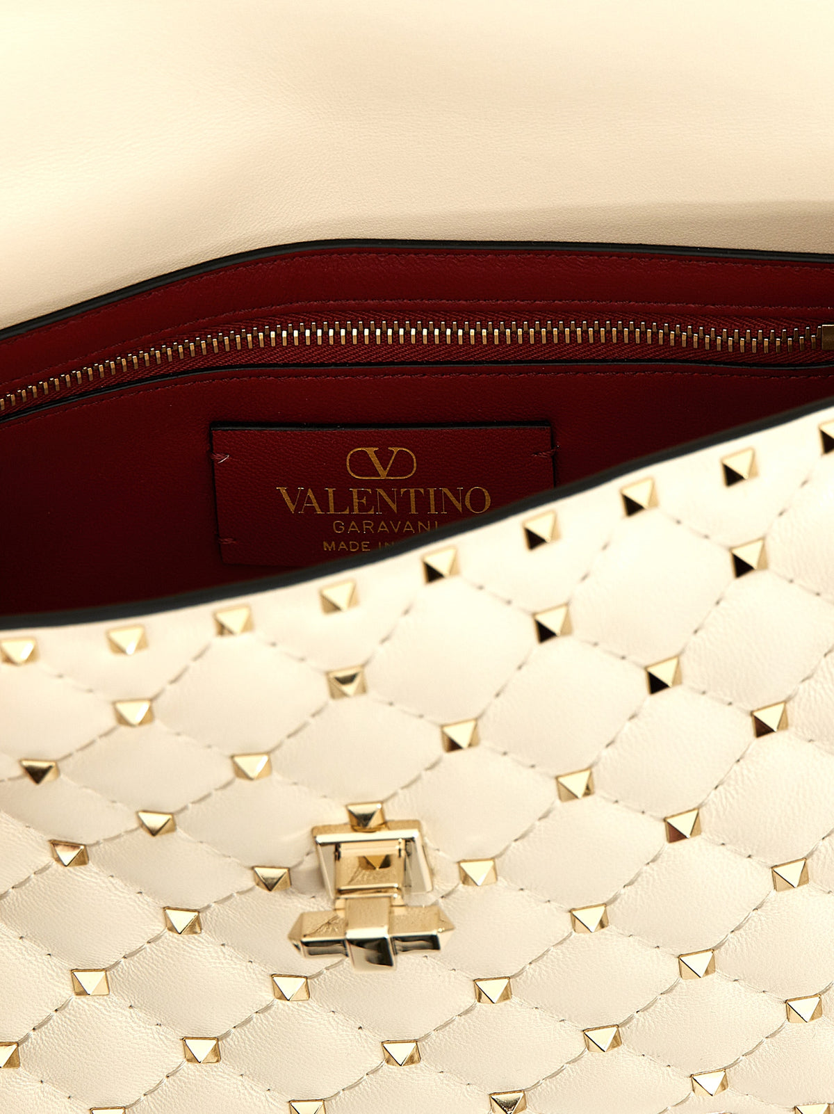 Valentino Garavani White 'Rockstud' Shoulder Bag weiss