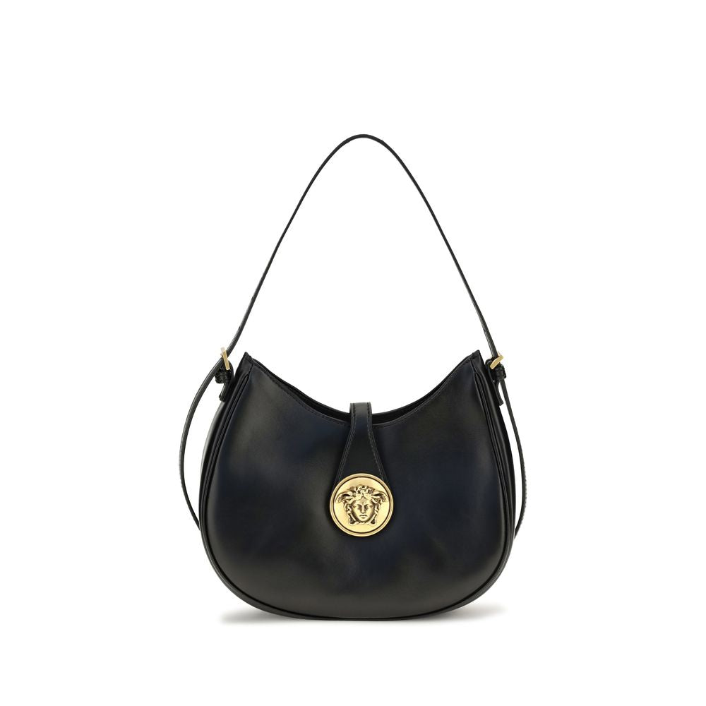 Versace Black Leather Shoulder Bag schwarz