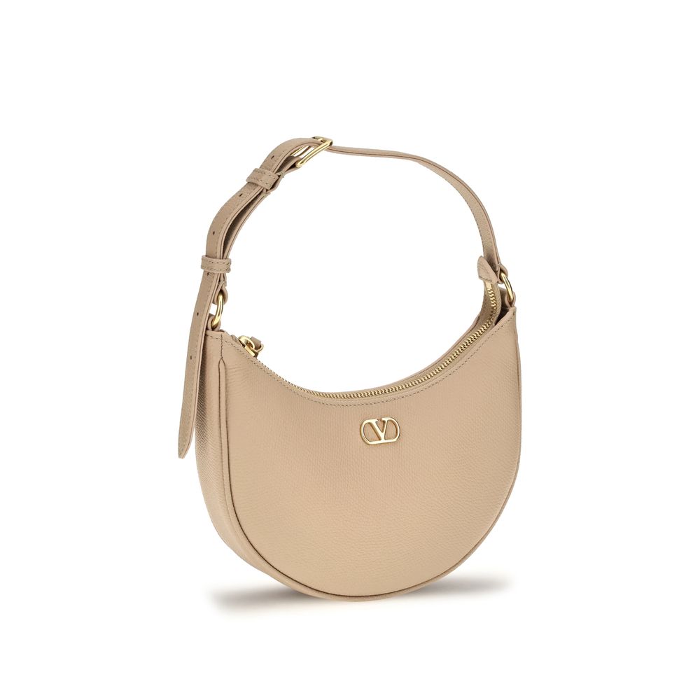 Valentino Garavani Beige Mini Hobo VLogo Signature Shoulder Bag