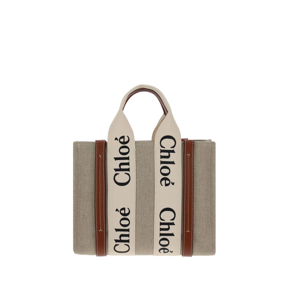 Chloé Brown Woody Canvas Tote Bag braun