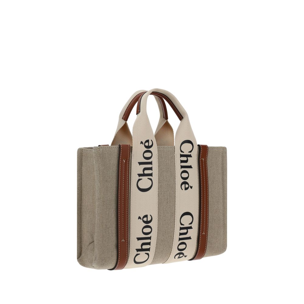 Chloé Brown Woody Canvas Tote Bag braun