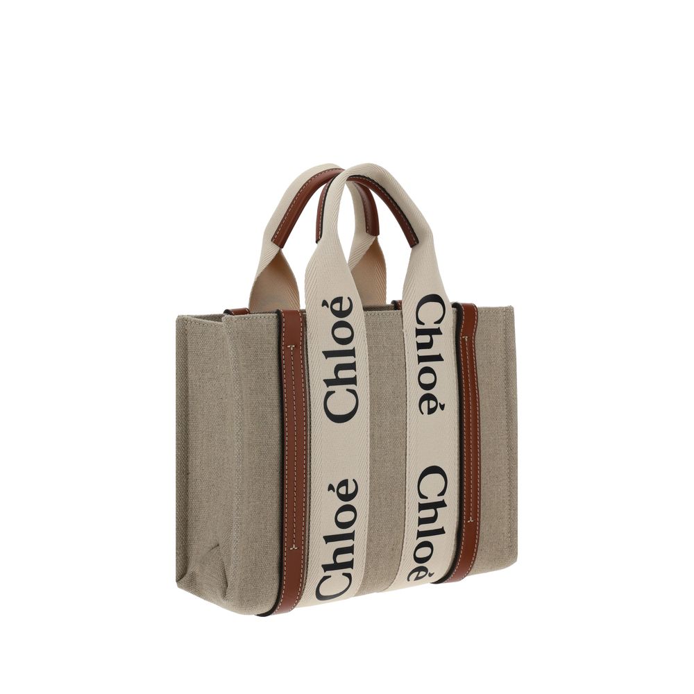 Chloé Brown Woody Canvas Tote Bag braun