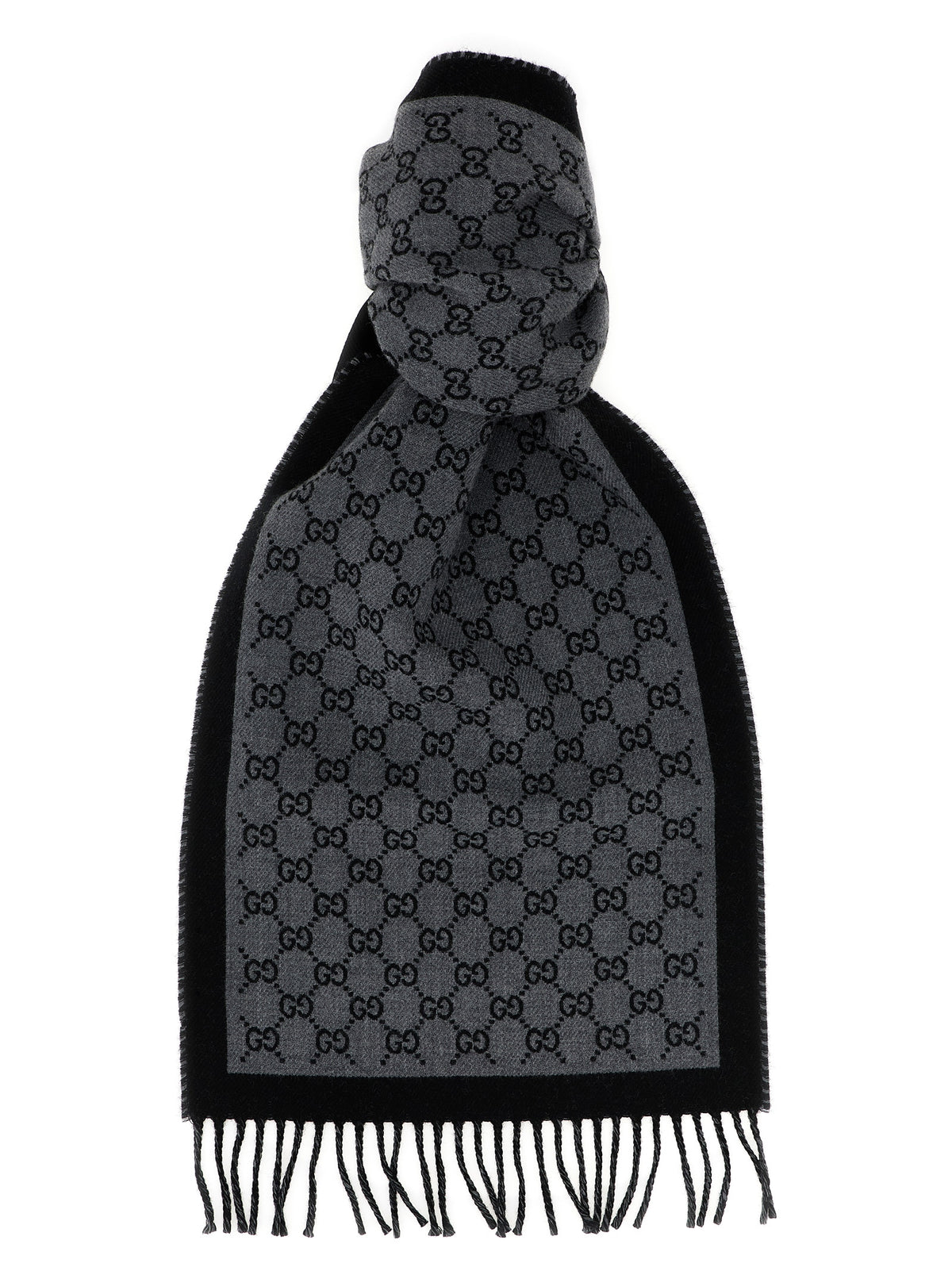 Gucci Gray Wool Scarf grau