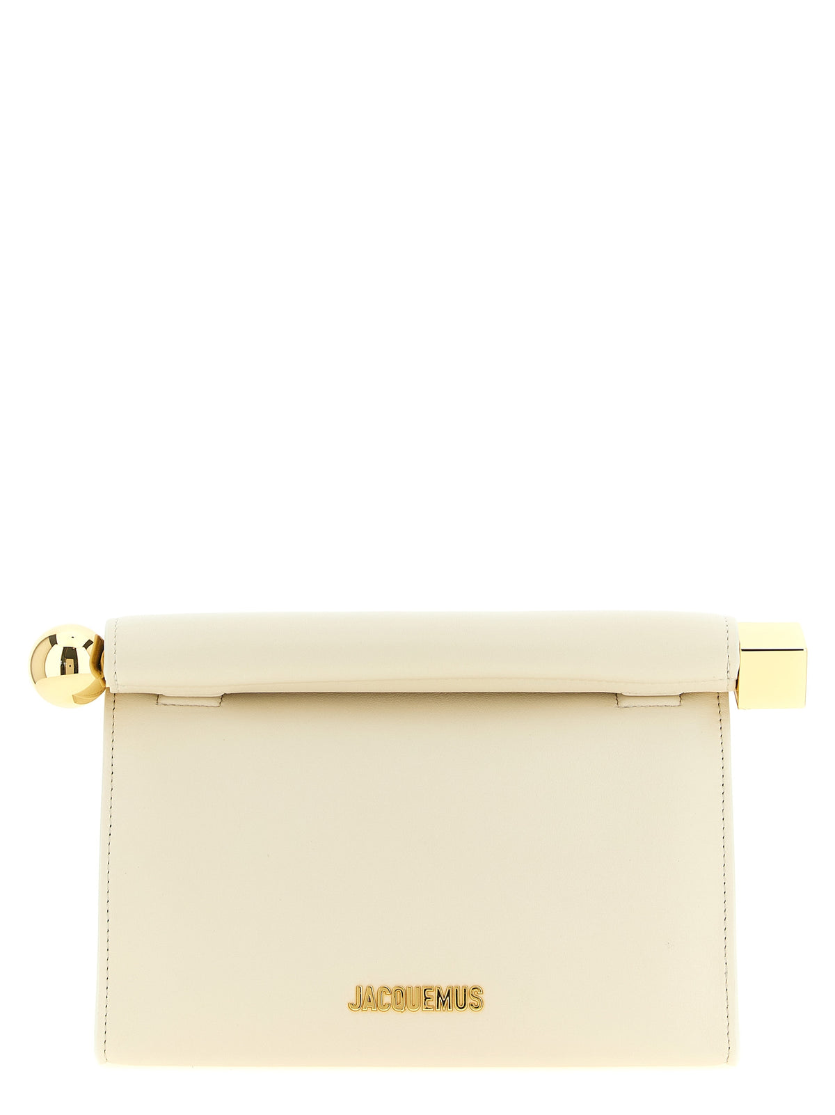Jacquemus White 'Le Sac Rond Carré' Clutch weiss