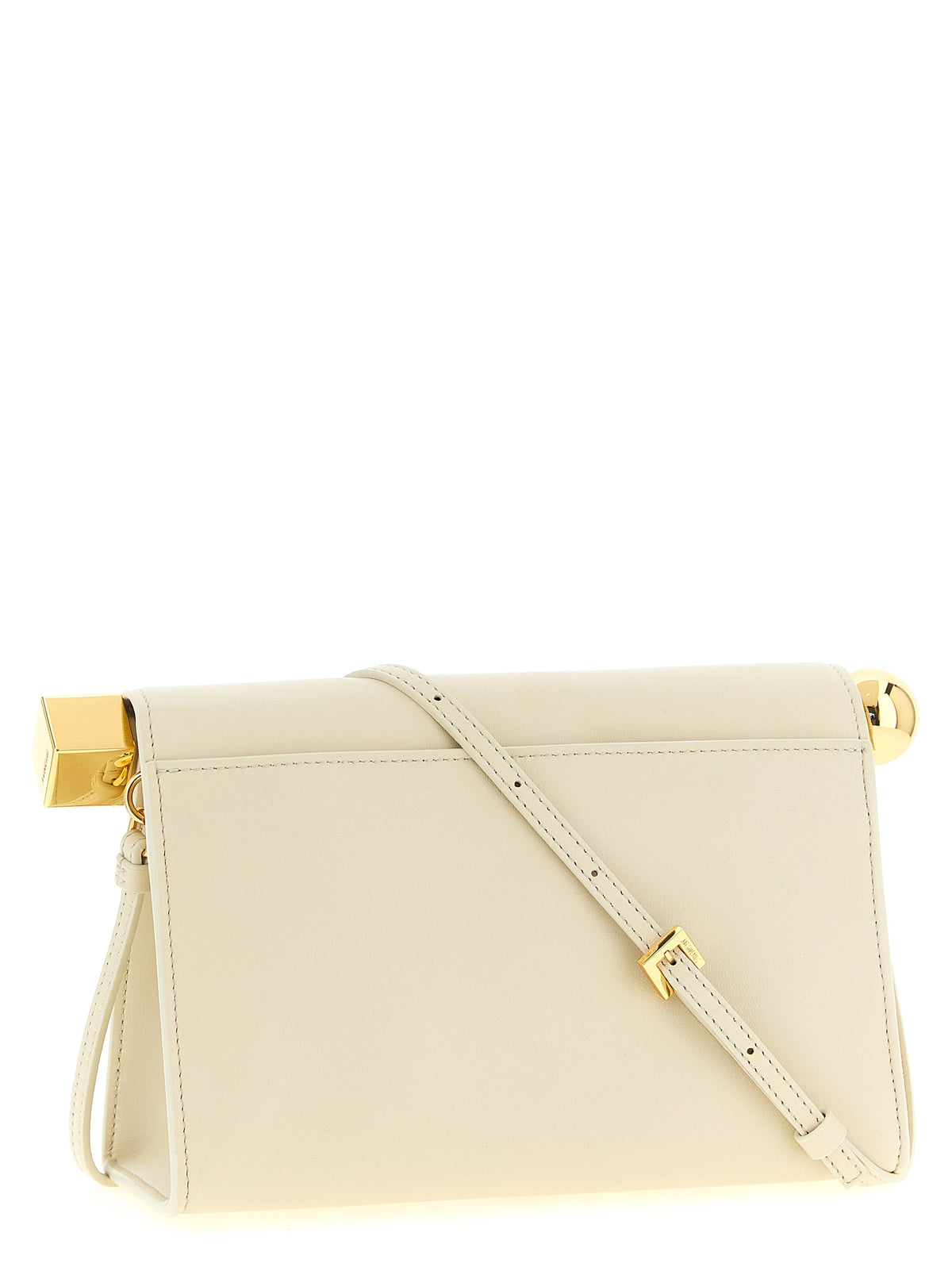 Jacquemus White 'Le Sac Rond Carré' Clutch weiss