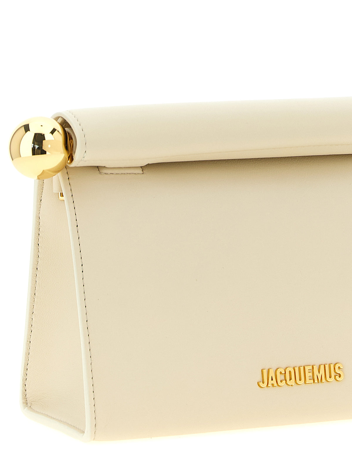 Jacquemus White 'Le Sac Rond Carré' Clutch weiss