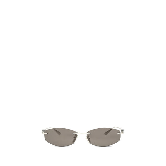Balenciaga Silver Geometric Oval Sunglasses