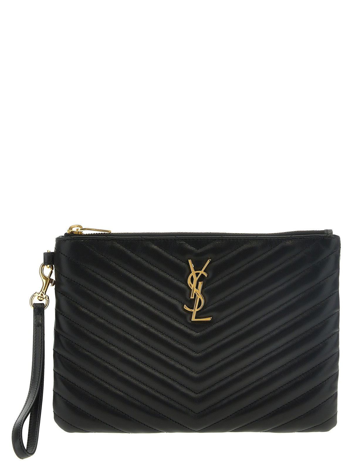 Saint Laurent Black 'Cassandre' Clutch schwarz