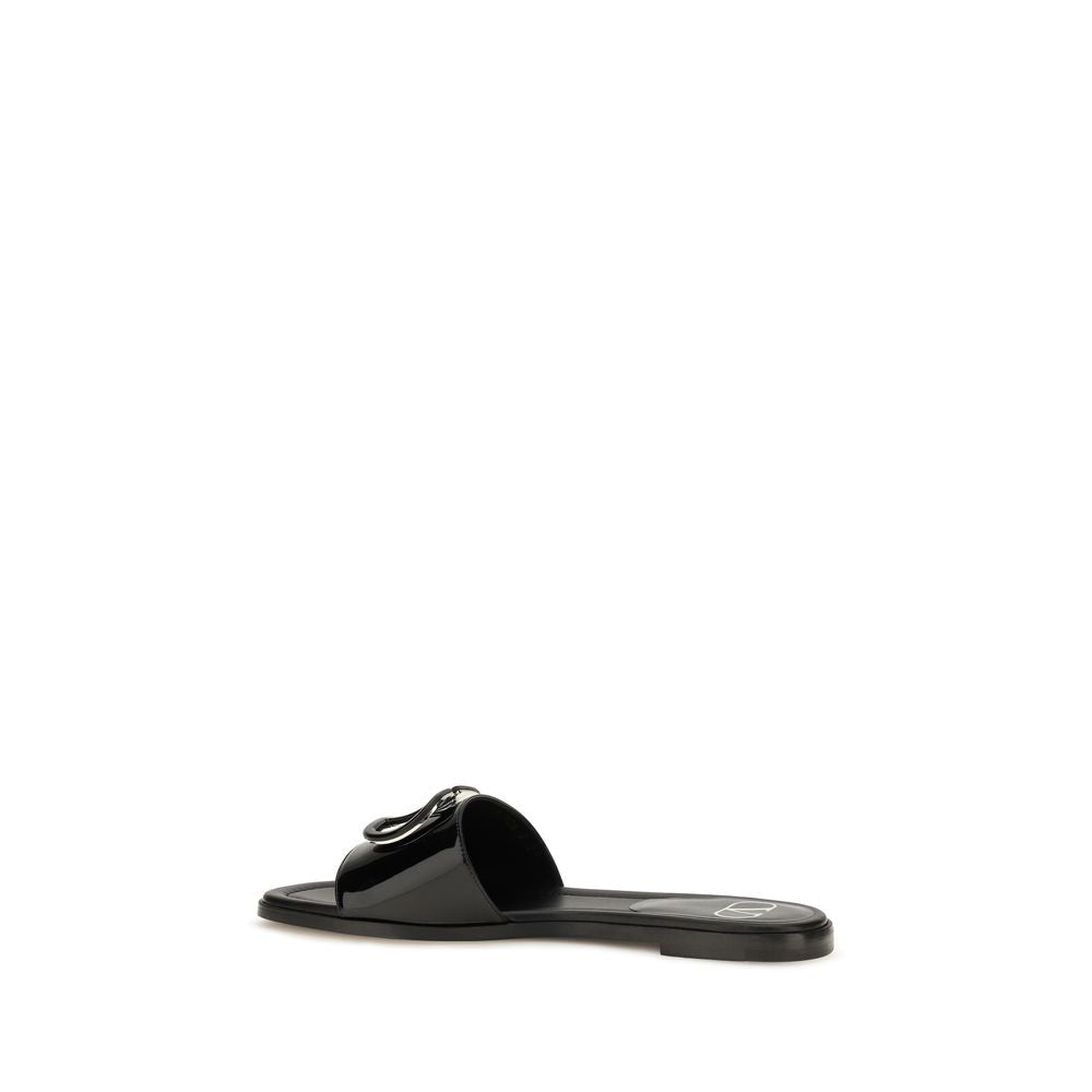 Valentino Garavani Black 'Slip-On' Mini Sandals schwarz